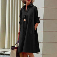 Maris – Lässiges Kleid mit Taschen in Schwarz