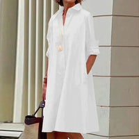 Maris – Lässiges Kleid mit Taschen in Weiß