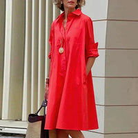 Maris – Lässiges Kleid mit Taschen in Rot