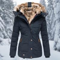 Damenjacke mit Kapuze und Taschen in Blau