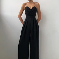 Drune | Damen Riemen Overall Sinnlich Figurbetont Party Abend Trend in Schwarz
