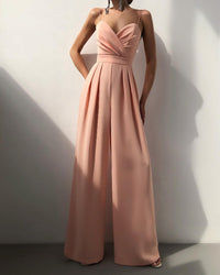 Drune | Damen Riemen Overall Sinnlich Figurbetont Party Abend Trend in Rosa