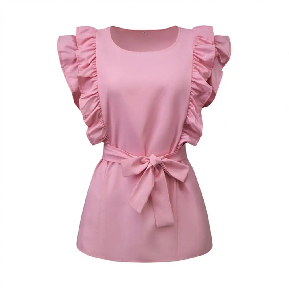 Browser® | Bluse mit Rüschenärmeln und Gürtel