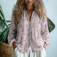 Ronja | Bestickte Bluse mit Blumenmotiven in Hellrosa