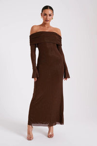 Astella - Paillettenkleid in Braun