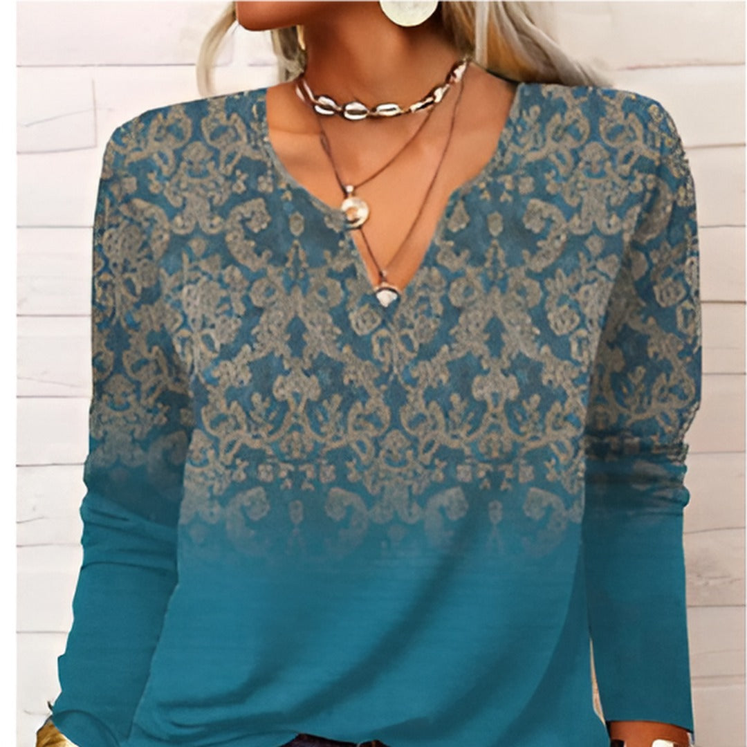 Brunon® | Boho-inspirierte Bluse mit Musterdetails
