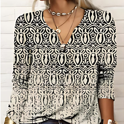 Brunon® | Boho-inspirierte Bluse mit Musterdetails