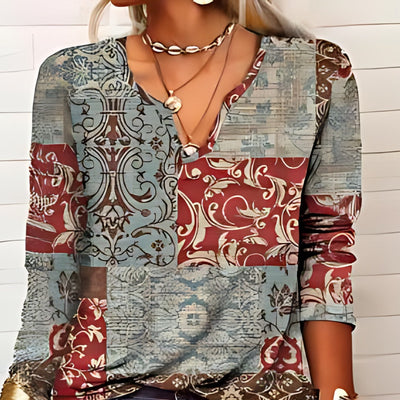 Brunon® | Boho-inspirierte Bluse mit Musterdetails