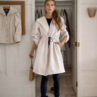 Nordlicht™-Mantel aus Geripptem Strick mit Verstellbarer Passform / Schicker Minimalismus, der Jedes Outfit Aufwertet! in Weiß