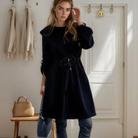 Nordlicht™-Mantel aus Geripptem Strick mit Verstellbarer Passform / Schicker Minimalismus, der Jedes Outfit Aufwertet! in Schwarz