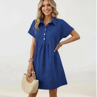 Kleid Hildegard™ aus Hochwertigem Strukturiertem Strick / Klassische Geometrische Struktur und Feminine Haltung! in Blau