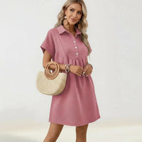 Kleid Hildegard™ aus Hochwertigem Strukturiertem Strick / Klassische Geometrische Struktur und Feminine Haltung! in Pink