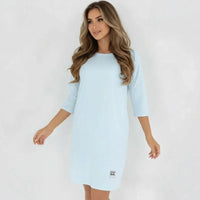 Daily™-Kleid aus Comfort-Strick mit 3/4-Ärmeln / Das elegante Basic, das die Figur vorteilhaft betont, ohne einzuengen! in Himmelblau