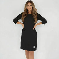 Daily™-Kleid aus Comfort-Strick mit 3/4-Ärmeln / Das elegante Basic, das die Figur vorteilhaft betont, ohne einzuengen! in Schwarz