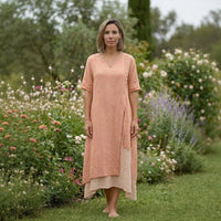 Premium Viskose Miami™ Kleid mit Stilvollem Seitenschlitz in Rosa