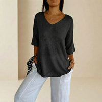 Carmim™ Bluse aus weichem Strick mit strukturierter Masche in Schwarz