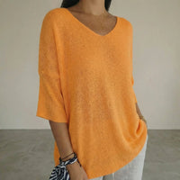 Carmim™ Bluse aus weichem Strick mit strukturierter Masche in Orange