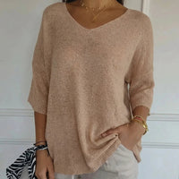 Carmim™ Bluse aus weichem Strick mit strukturierter Masche in Khaki