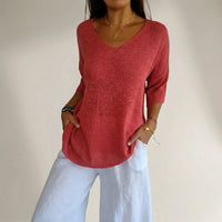 Carmim™ Bluse aus weichem Strick mit strukturierter Masche in Rot