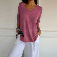 Carmim™ Bluse aus weichem Strick mit strukturierter Masche in Rosa
