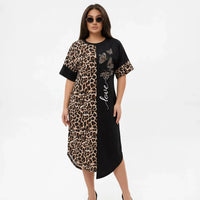 Lille™ Kleid aus leichter Viskose mit Animal-Print-Details in Leopardenmuster
