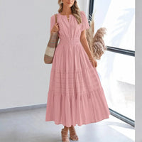 Floriana™ Kleid mit Stufenrock und Betonter Taille in Rosa