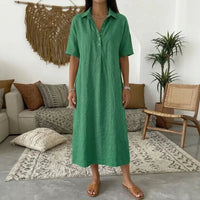 Bianca™ Kleid mit Klassischem Kragen und Knöpfen Vorne in Grün