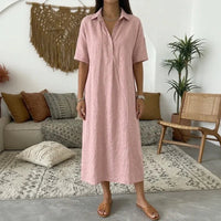 Bianca™ Kleid mit Klassischem Kragen und Knöpfen Vorne in Hellrosa
