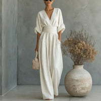 Granada™-Jumpsuit mit Taillengürtel und modernem Design in Weiß