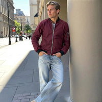 Dallas™ Bomberjacke im Urban Style in Bordeauxrot