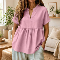 Laura™ Bluse mit Kragen und weichem Griff in Rosa