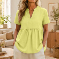 Laura™ Bluse mit Kragen und weichem Griff in Gelb