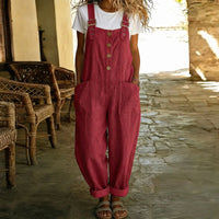 Tau™ Latzhosen-Stil Jumpsuit mit funktionalen Taschen in Rot