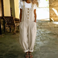 Tau™ Latzhosen-Stil Jumpsuit mit funktionalen Taschen in Beige