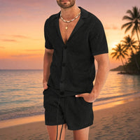 Cancún™ Set aus Lochstrick und lässigem Design in Schwarz