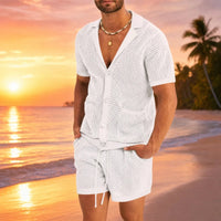 Cancún™ Set aus Lochstrick und lässigem Design in Weiß