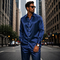 Signature™ Set mit seidig weichem, edlem Satin Gefühl in Dunkelblau