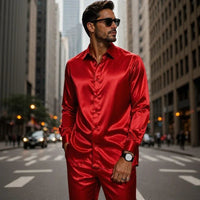 Signature™ Set mit seidig weichem, edlem Satin Gefühl in Rot