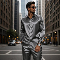 Signature™ Set mit seidig weichem, edlem Satin Gefühl in Grau