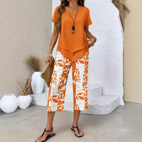 Nativ™ Set mit Lagenbluse und gemusterter Capri Hose in Orange