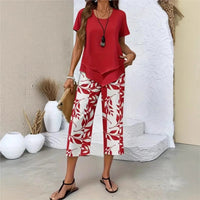Nativ™ Set mit Lagenbluse und gemusterter Capri Hose in Rot