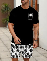 Schwarz mit weißen Shorts mit Palmen