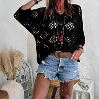 CityBreeze™ Top aus Ajourstrick mit lockerem Schnitt in Schwarz