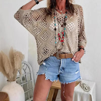 CityBreeze™ Top aus Ajourstrick mit lockerem Schnitt in Beige