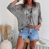 CityBreeze™ Top aus Ajourstrick mit lockerem Schnitt in Grau