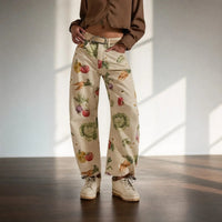 Alvida™ Hose mit Blumenmuster und weitem Fall in Beige