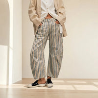 Alvida™ Hose mit Blumenmuster und weitem Fall in Streifen mit Grün