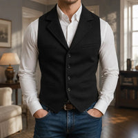 Harrison™ Weste mit Klassischer Struktur und Perfekter Passform in Schwarz