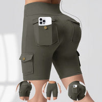 Auren Fit™ Cargo-Shorts Mit Push-Up-Effekt in Grau