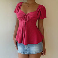 Fiorelle™ Bluse Mit Zartem Raffdetail und Leichtem Fall in Rosa